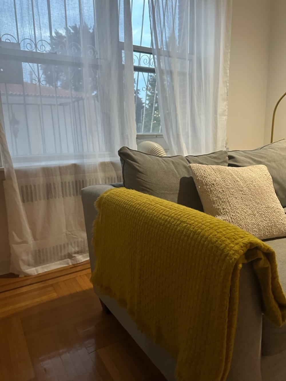 West Elm Mustard Yellow Woven Throw Blanket